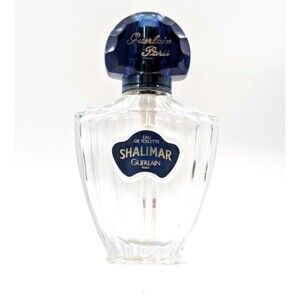 Vintage Guerlain SHALIMAR Glass Perfume Bottle Vanity Dresser Empty France 1 oz